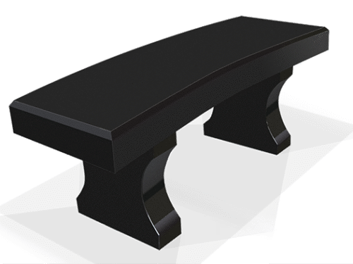 Curved Bench w/ Chamfers 4-0x1-4x0-4 AP Jet Black (2) Curved Legs 1-2x0-4x1-2 3" Curve on Seat, Cut From 19" Block