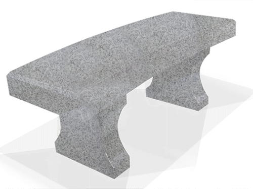 Curved Bench w/ Chamfers 4-0x1-4x0-4 AP  China Grey (2) Curved Legs 1-2x0-4x1-2 3" Curve on Seat, Cut From 19" Block