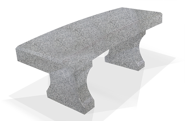 BEN085APLG.png Curved Bench w/ Chamfers 4-0x1-4x0-4 AP China Grey (2) Curved Legs 1-2x0-4x1-2 3" Curve on Seat, Cut From 19" Block - Image 1