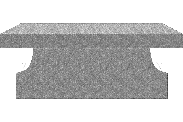 BEN266APLG.png Cremation Pedestal Bench 3-0x1-2x0-4 AP China Grey Pedestal 2-6x0-10x1-2 w/ (2) 6"x8" Core Holes - Image 1