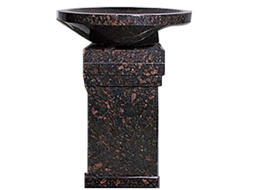 Companion Cremation Bird Bath 1-2x1-2x2-0 AP Tan Brown w/ (2) 6"x10" Core Holes; Bowl 2-0x2-0x0-5 Cap 1-2x1-2x0-2; Base 2-0x2-0x0-4 PFT/BRP, NO CARVED BIRD