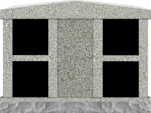 4 Niche Columbarium w/ Alcove 4-2x1-5x3-2 China Grey/JetBlack China Grey Walls/Jet Black Doors; 2" Margin on Base CFS-L-LP-105