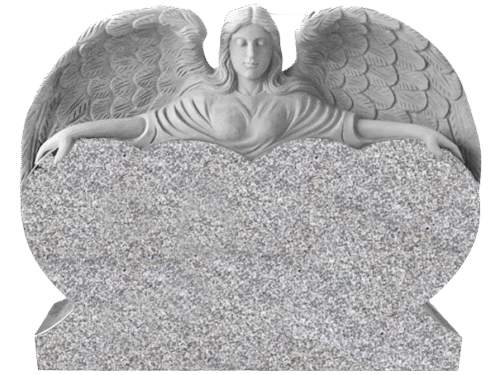 Design 25777 Angel Over Hearts 4-0x0-8x3-0 AP China Grey Fully Carved Angel Holding Double Heart