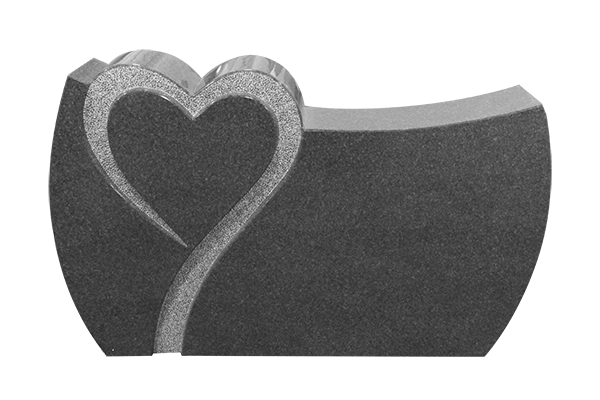 DES33628_166DCG.png Design 33628 As Shown 4-0x0-6x2-4 AP Dark Cloud Grey custom shape curved die w/ heart U-Sunk pebbled border around heart as shown, on front only - Image 1