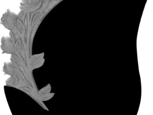 Tear Drop w/ carved Roses 2-6x0-6x3-0 AP Jet Black