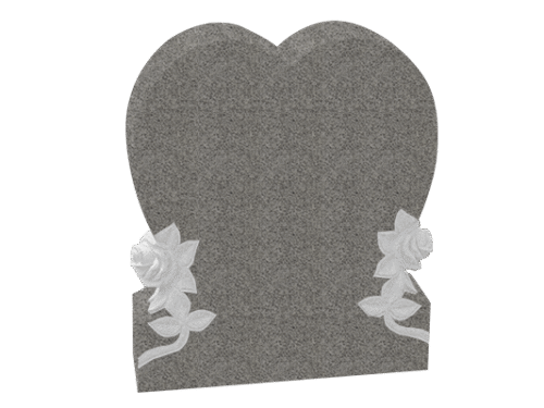 Single Heart with flowers 2-0x0-6x2-4 AP China Grey