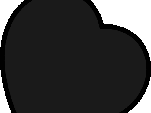 Rounded Tilted Heart 2-0x0-6x1-10 AP Jet Black