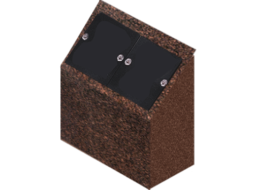 Companion Cremation Pillar 1-6x0-9x1-6 P5 Tan Brown (2) 6x10 core holes with lids and 1" rosettes