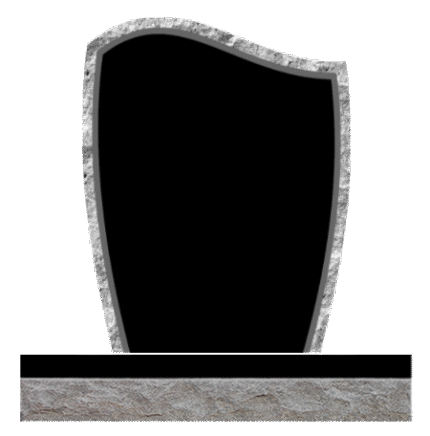 Rocked Wave 2-0x0-6x2-6 P2/BRP Jet Black sawn bevel, rock border on face   -back is flat polished