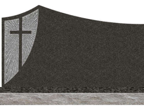 Starburst Cross Design 4-0x0-6x2-4 CustomFinish DarkCloudGrey Carve Starburst Design on front w/polished Cross, rest polis back -flat, polished