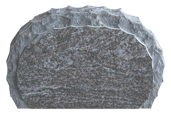 SHR100P2BB.png Shell Rock 3-6x0-6x2-2 P2 Bahama Blue Shell Rock Border on Front Only, Back Flat Polished - Image 1