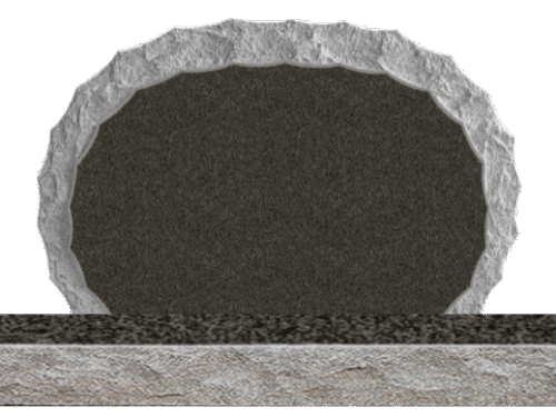 Shell Rock 3-6x0-6x2-2 P2/BRP Dark Cloud Grey Shell Rock Border on Front Only, Back Flat Polished