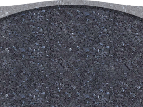 Stippled Border Serptop 3-0x0-6x2-0 P5 Blue Pearl Stippled Border, 1/2" Raised Oval Top w/ Polished Chamfers Back Flat Polished