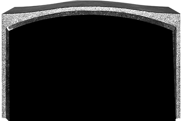 STI100P5JB.png Stippled Border Serptop 3-6x0-6x2-2 P5 Jet Black Stippled Border, 1/2" Raised Oval Top w/ Polished Chamfers Back Flat Polished - Image 1